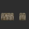 Ancient Castle Architectural Model With Stone Walls Towers And Archway Structures