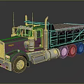 Purple Dump Truck With Large Wheels Covered Bed And Reflective Surface 3d model