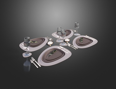 modern western tableware 3d model