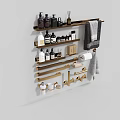 Modern Bathroom Accessories Storage Shelf Organizer With Wall Mounted Towel Holder Bottles And Cups