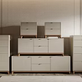Sleek Modern Entryway Cabinets And Side Cabinets With Wooden Drawers And Neutral Color Storage Design