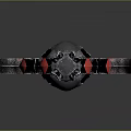 Mythical Fantasy Sword With Black Red Ornate Patterns And Intricate Hilt Design