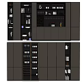 Modern Wine Cabinet With Glass Shelves Wine Bottle Storage And Closed Cabinets