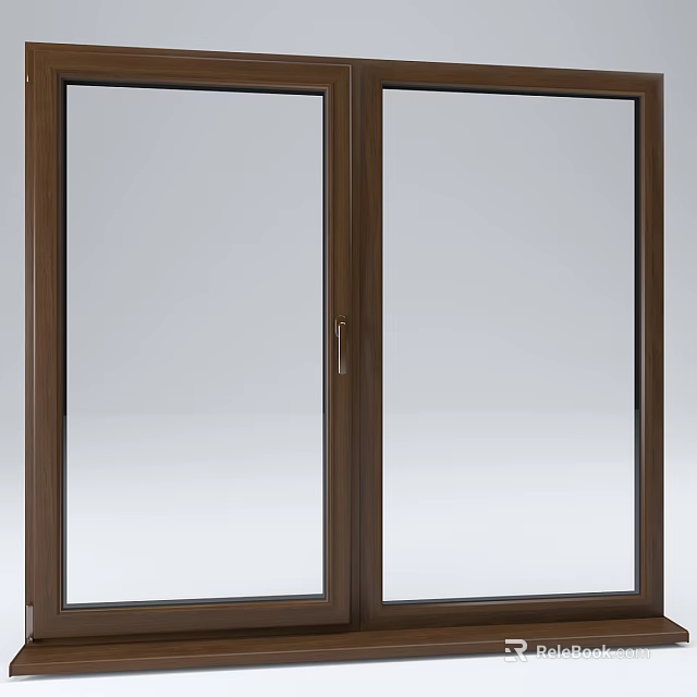 Modern Swing Door With Wooden Frame And Glass Panel For Interior Design 3d model 