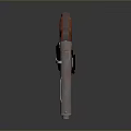 Tactical Pistol Featuring Wooden Grip Metal Barrel And Modern Design Details