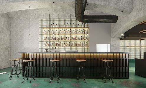 Industrial LOFT Bar Counter 3d model