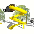 Modern slide children's slide 3d model