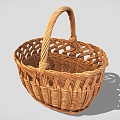 Wicker Basket Basket Basket Frame Hand-held Basket Vegetable Basket Bamboo Basket 3d model