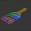 High Quality Paint Brush With Wooden Handle And Purple Bristles