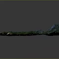 3D Garden Landscape Model with Green Hills Valleys and Pathways