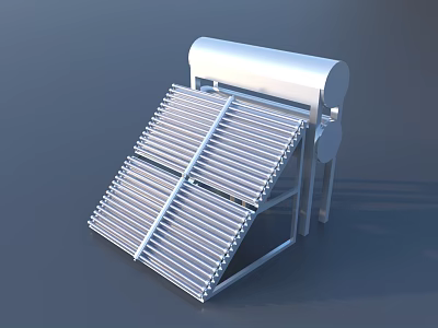 Solar Water Heater System With Flat Plate Collectors And Storage Tank 3d model