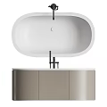 Modern Freestanding Bathtubs in Different Colors with Black Faucets and Sleek Design