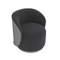 Elegant Modern Gray Upholstered Accent Chair With Silver Metal Round Base