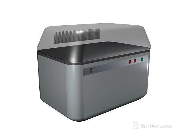 Smart Machine With Transparent Cover Grey Body And Modern Control Panel Design 3d model 