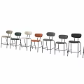 Modern Gray Bar Stools With Black Metal Frame And Comfortable Seating Design 3d model