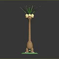 Character Creature With Green Leaves Yellow Eyes Long Brown Neck Brown Body On Green Grass