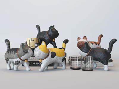 Modern ornaments fashion cat ornaments 3d model