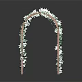 Green Vines Adorned Wooden Arch With Lush Foliage And Natural Design