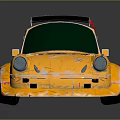Yellow Cartoon Car With Green Windows Roof Lights White Graphics And Silver Wheels