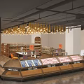 Elegant Tobacco and Liquor Store Interior Design With Wooden Shelves Hanging Lights And Wine Displays