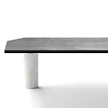 Modern Dining Table With Black Tabletop And Marble Patterned Legs Design 3d model
