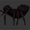 Realistic Detailed 3D Spider Model With Gray Red Body And Articulated Legs