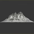 Realistic Stone Mountain Model Showcasing Detailed Rock Texture And White Base 3d model