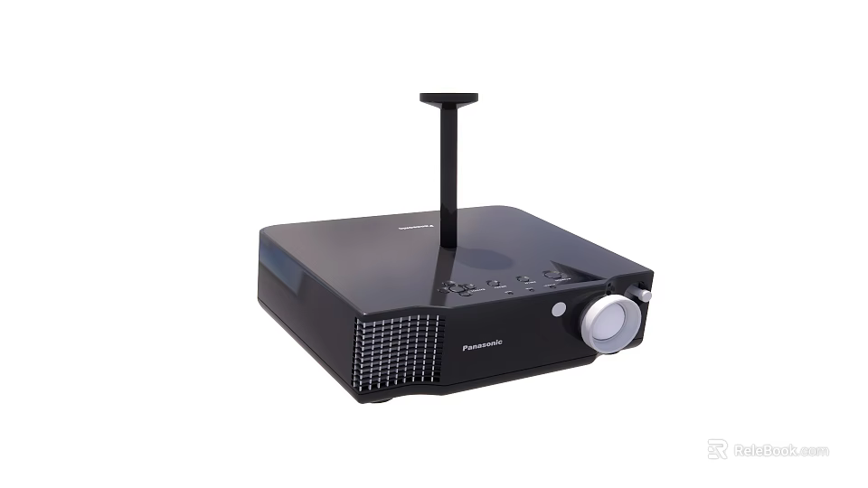 Panasonic Black Projection Monitoring Projector with Stand and Control Knobs for Security Surveillance 3d model 