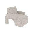 Modern Light Gray Fabric Single Sofa With Unique Armrest Design For Living Room 3d model