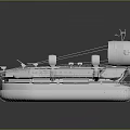 Modern Wooden Boat Design With Propellers Engines And Inflatable Base Structure