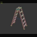 Silver Aluminum Ladder With Non Slip Feet And Sturdy Steps For Household Use