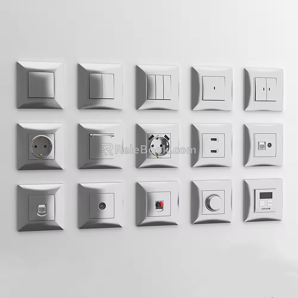 Modern switch socket switch panel 3d model