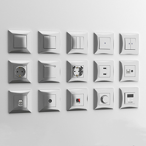 Modern switch socket switch panel 3d model