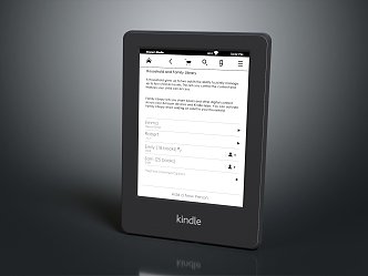 Modern e-reader e-books Amazon e-books electronic products 3d model