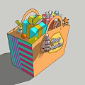 Vibrant Photo Check In Spot Featuring Shopping Bag With Gifts Happy Shopping Sign And Decorations