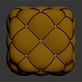 Modern Orange Spherical Sofa Stool With Grid Pattern Design And Smooth Surface