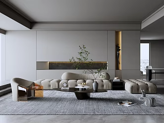 Modern Guest Restaurant Home Living Room 3d model