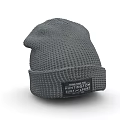 Soft Gray Waffle Knit Beanie With HUNTINGTON SPORT Brand Label