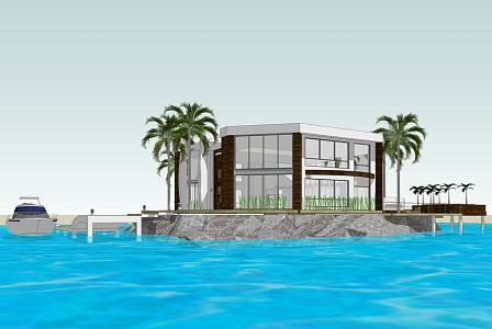 Modern Style Island Villa 3d model