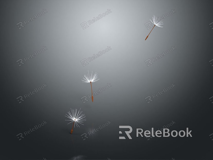 modern dandelion flowers weeds model