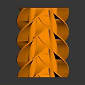 Orange Layered Leaf Like Structure With Metallic Shiny Surface And Reflective Base