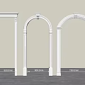 Elegant Archway Lines in Interior Design with Decorative Columns and Neutral Background