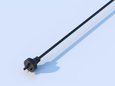 Black Power Plug With Long Electric Cable For Household Daily Use 3d model
