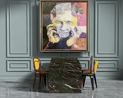 Dining table and chair 3d model Dining table and chair 3d model