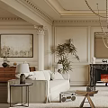 Elegant Modern Living Room Interior With Velvet Sofa Crystal Chandelier And Wooden Coffee Table