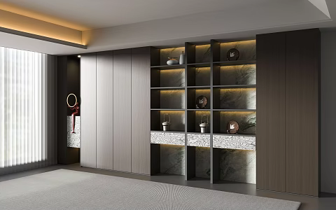 Modern Italian Tea Room Cabinet Villa Tea Room Cabinet 3d model