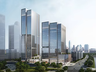 modern office building super high-rise office building 3d model