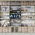 Modern Retail Display Shelves With Multi tiered Racks Diverse Products And Lighting