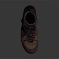 Brown High Top Leather Boots With Metal Eyelets Durable Sole For Outdoor Activities