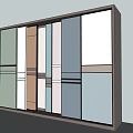 Modern Sliding Doors with Colorful Panel Combinations for Home Interior Design 3d model